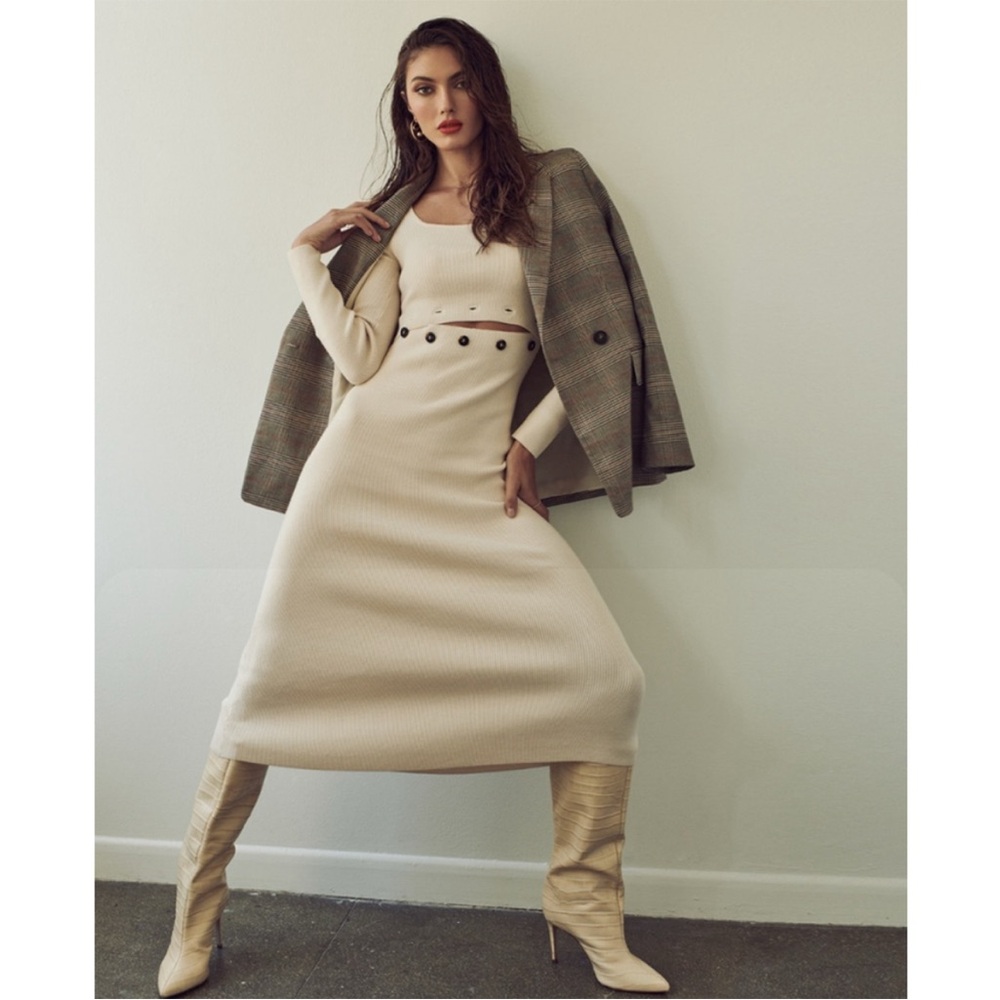 Zara Knit Dress With Buttons